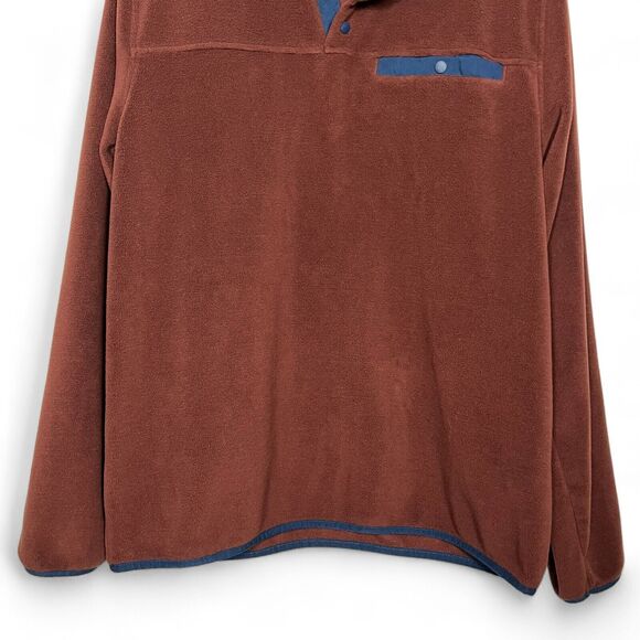32 Degrees Men's Large 1/4 Snap Long Sleeve Rust Red Hiking Fleece Pullover - Picture 7 of 15